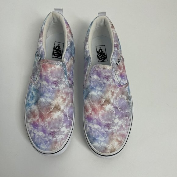 Vans Asher Heart Tie Dye Multi Canvas Slip On Skate Shoes-Asst Sz 6 - Picture 3 of 8